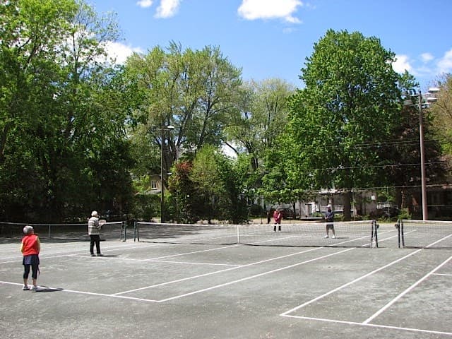Quinte Tennis Club courts in spring